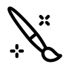 An icon representing graphics concepting.