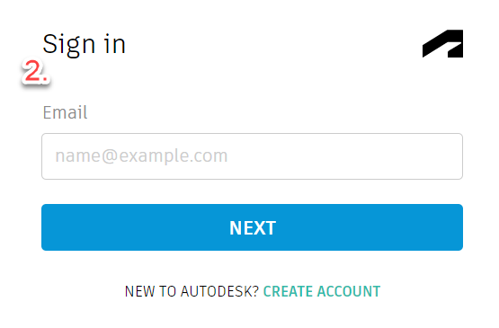Autodesk Sign in Screen